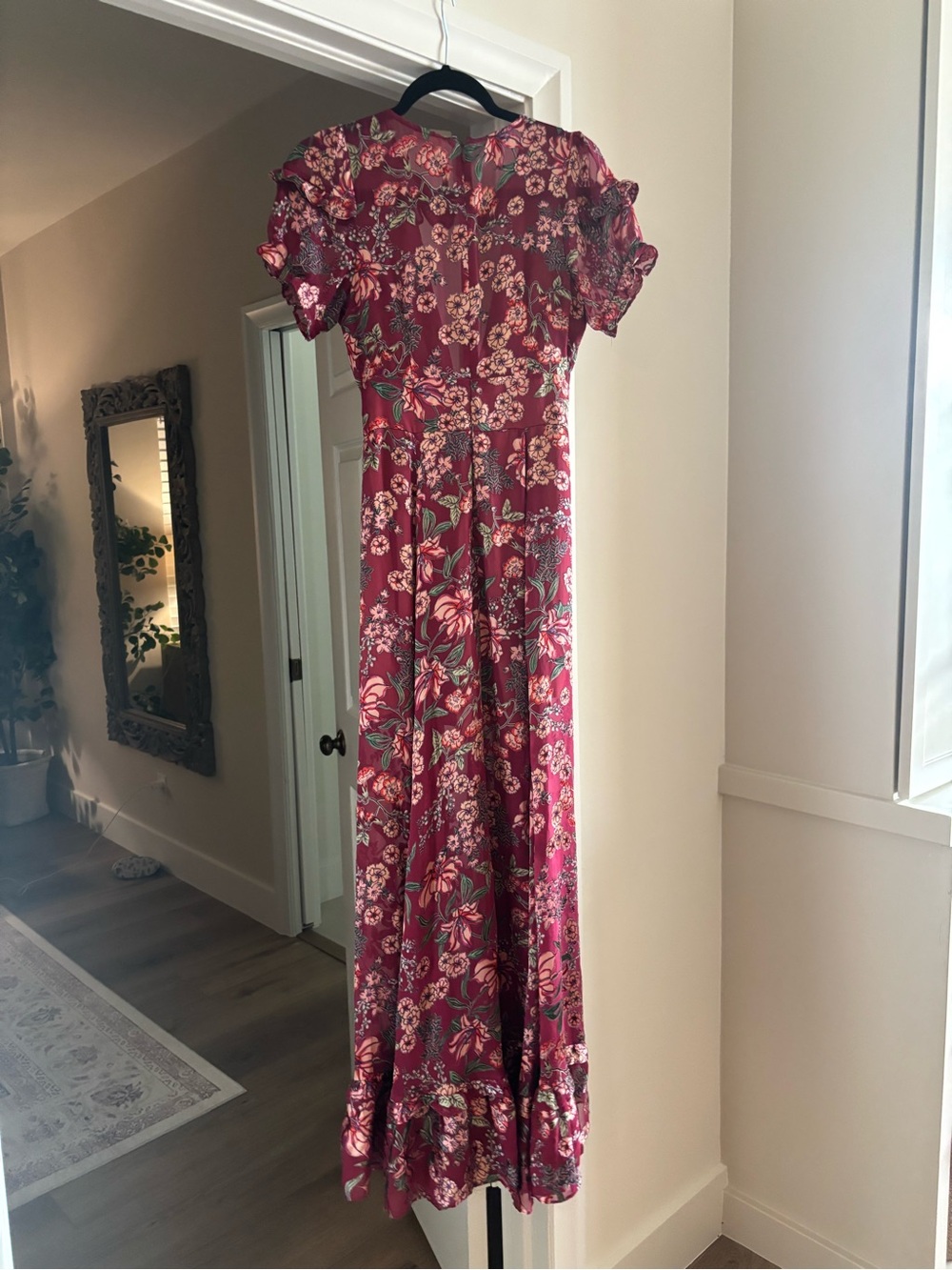 For Love & Lemons Burgundy Floral Maxi Dress - Picture 4 of 7